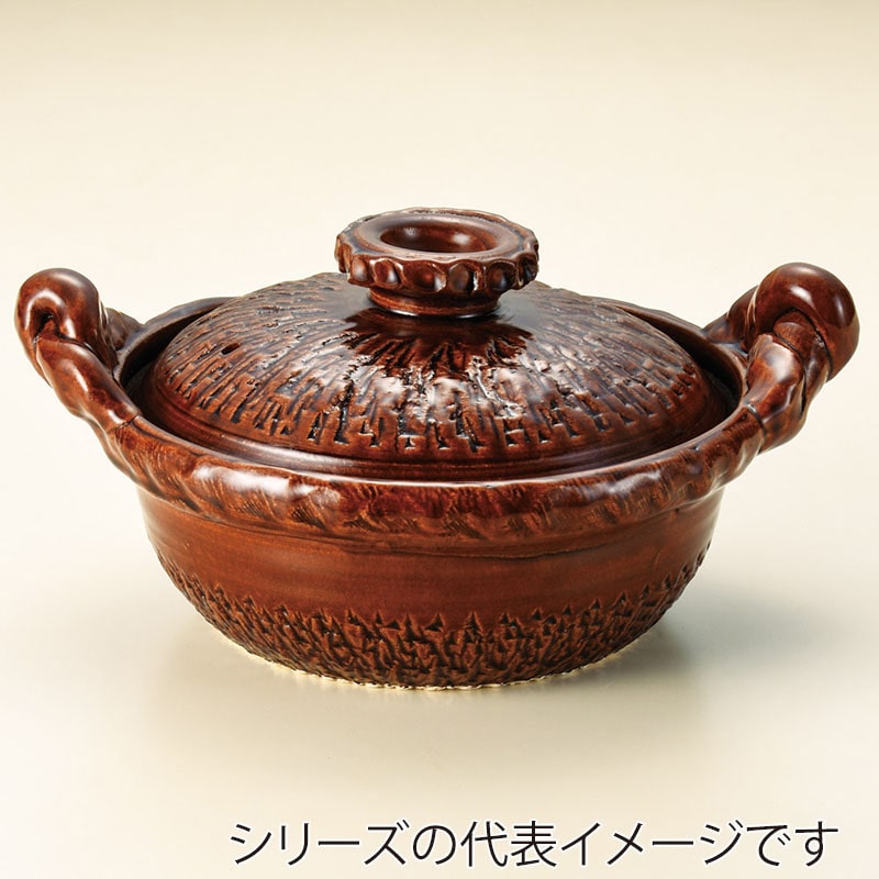 山万 51901-650 アメ釉(手造り9号鍋(萬古焼 1個（ご注文単位1個）【直送品】