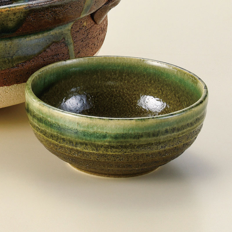 山万 51935-650 緑釉南蛮小鉢(萬古焼) 1個（ご注文単位1個）【直送品】