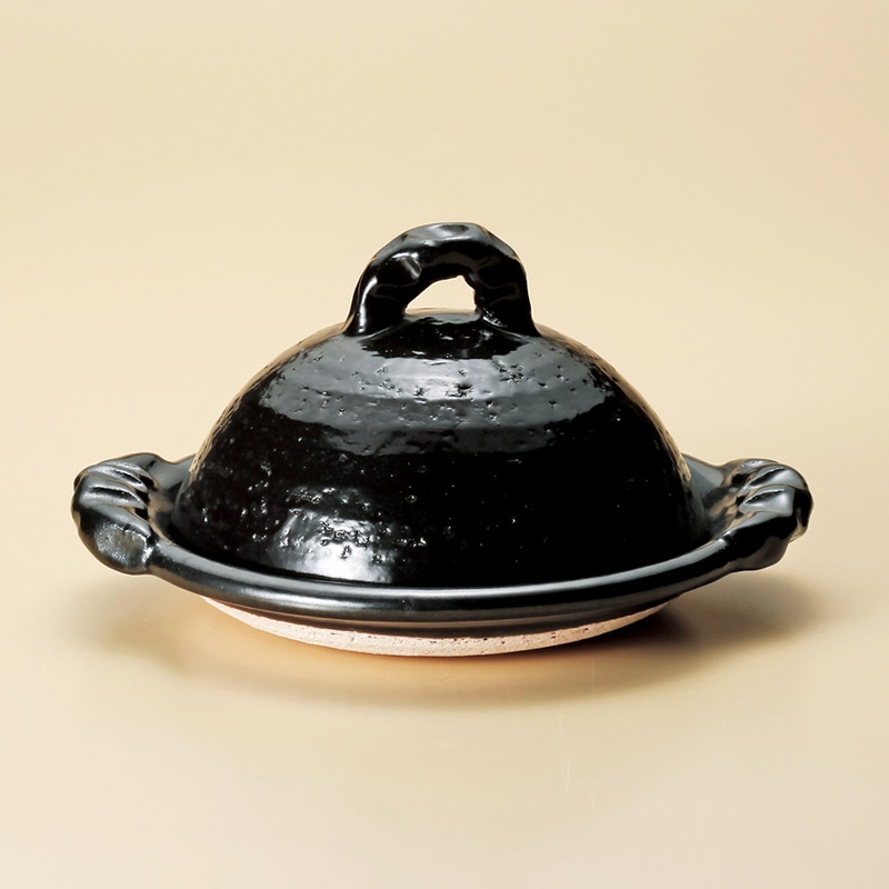 山万 52302-660 黒釉8.0陶板(信楽焼) 1個（ご注文単位1個）【直送品】