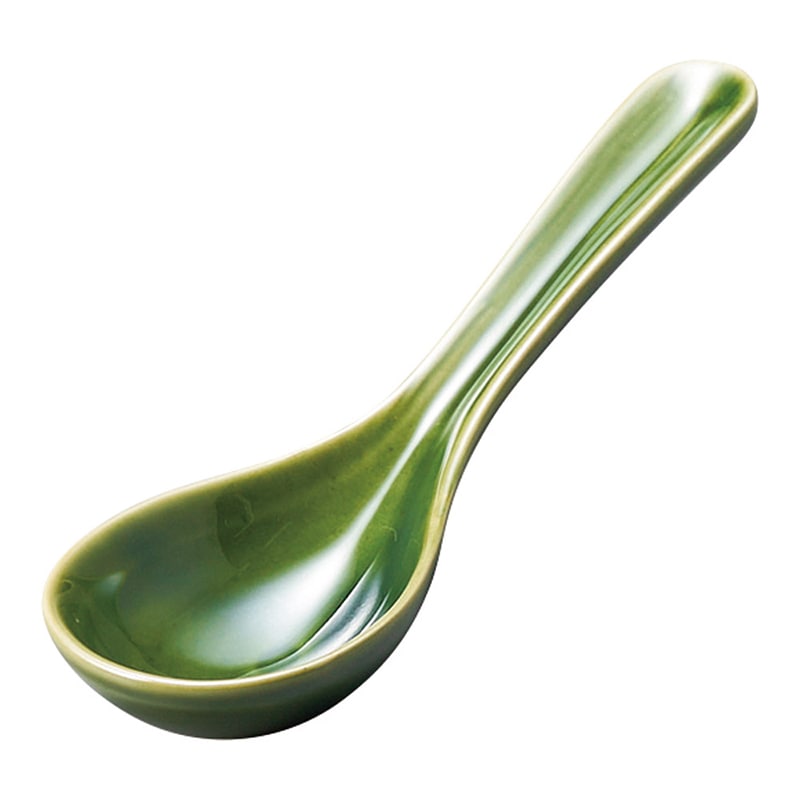 山万 52449-640 織部小レンゲ(萬古焼) 1個（ご注文単位1個）【直送品】