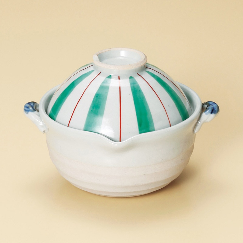 山万 52801-330 緑十草両手鍋 1個（ご注文単位1個）【直送品】