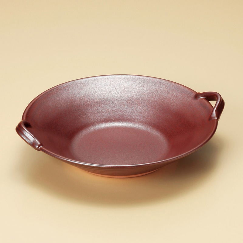 山万 53202-640 鉄砂8号パスタ&パエリア 萬古 1個（ご注文単位1個）【直送品】