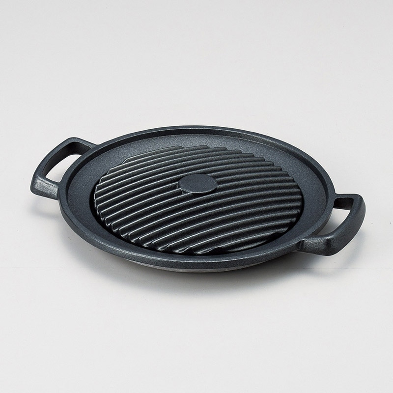 山万 53407-410 焼物プレートさざ波 丸 アルミ 1個（ご注文単位1個）【直送品】