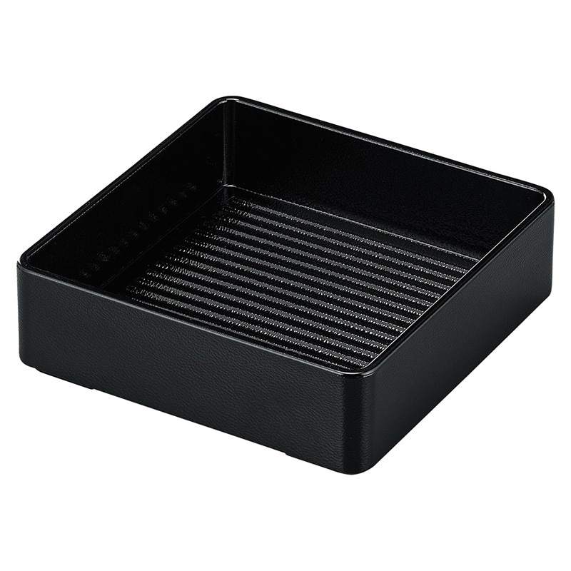 山万 53926-810 20cm深型正角肉皿 黒(塗無 1個（ご注文単位1個）【直送品】