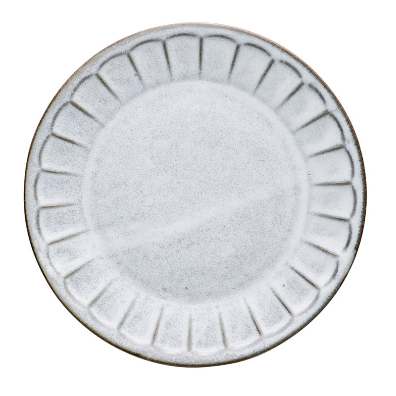 山万 54915-230 黒陶粉引23cmソギ丸皿 1個（ご注文単位1個）【直送品】