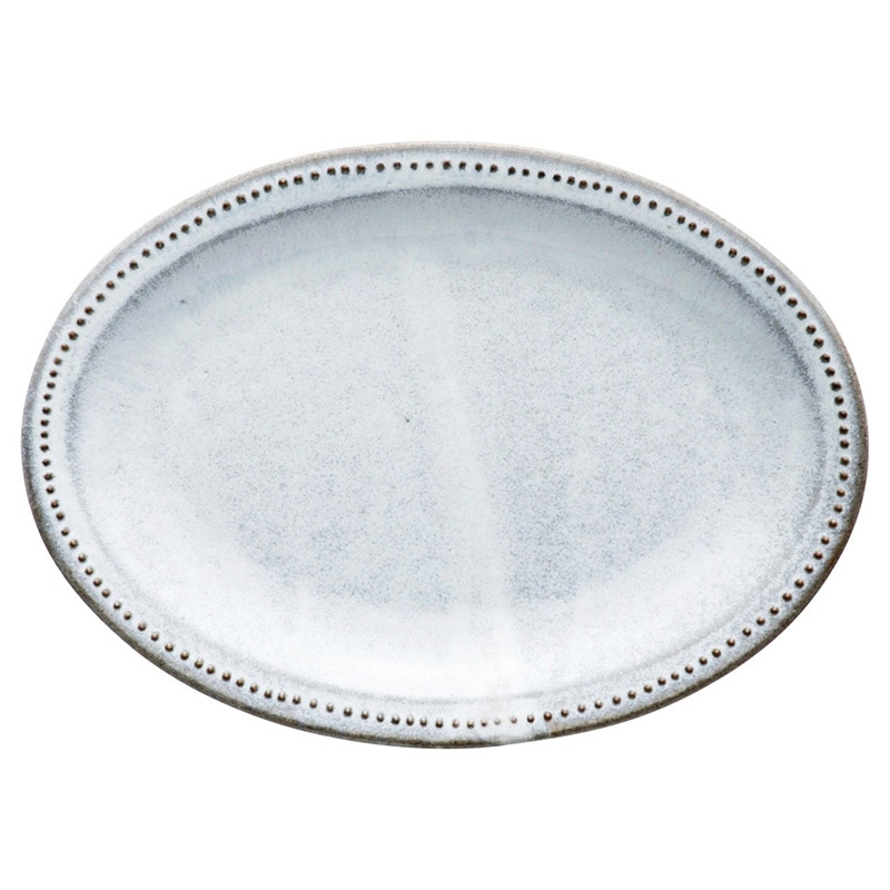 山万 54917-230 黒陶粉引20cm楕円皿 1個（ご注文単位1個）【直送品】