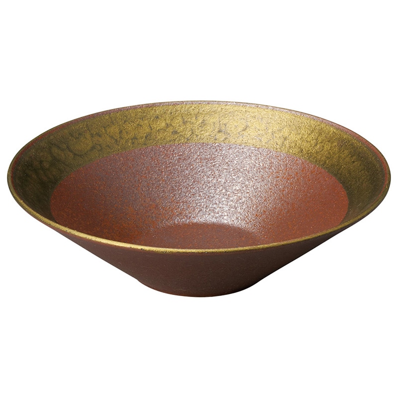 山万 56412-450 備前黒金溶彩8寸深鉢 1個（ご注文単位1個）【直送品】