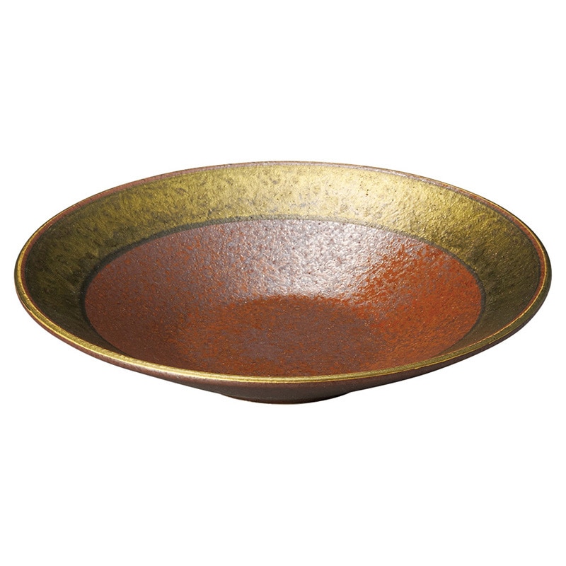 山万 56415-450 備前黒金溶彩6寸深皿 1個（ご注文単位1個）【直送品】