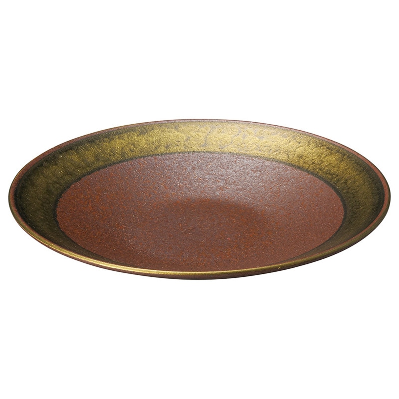 山万 56417-450 備前黒金溶彩7寸深皿 1個（ご注文単位1個）【直送品】