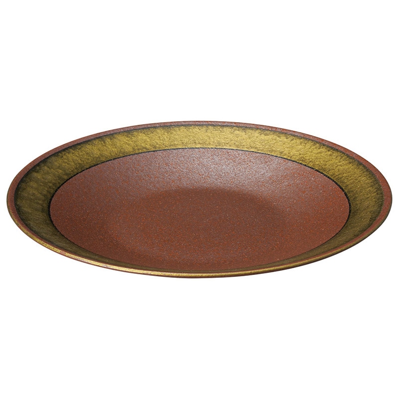 山万 56419-450 備前黒金溶彩9寸深皿 1個（ご注文単位1個）【直送品】