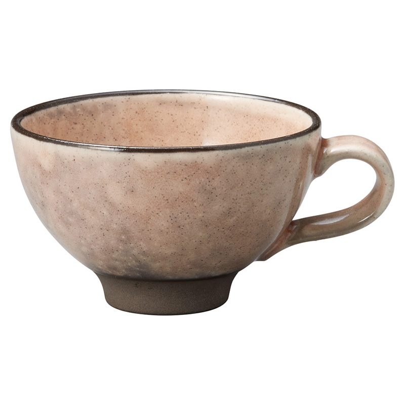 山万 65021-510 ピンク手付丸碗 1個（ご注文単位1個）【直送品】