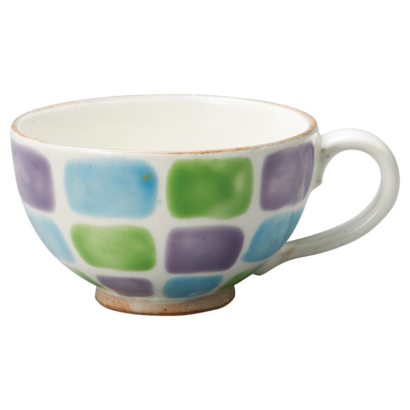 山万 65020-510 色彩格子スープ 青 1個（ご注文単位1個）【直送品】