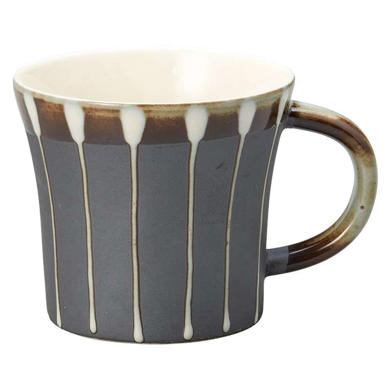 山万 59007-510 ホエールい珍十草マグカップ 黒 1個（ご注文単位1個）【直送品】