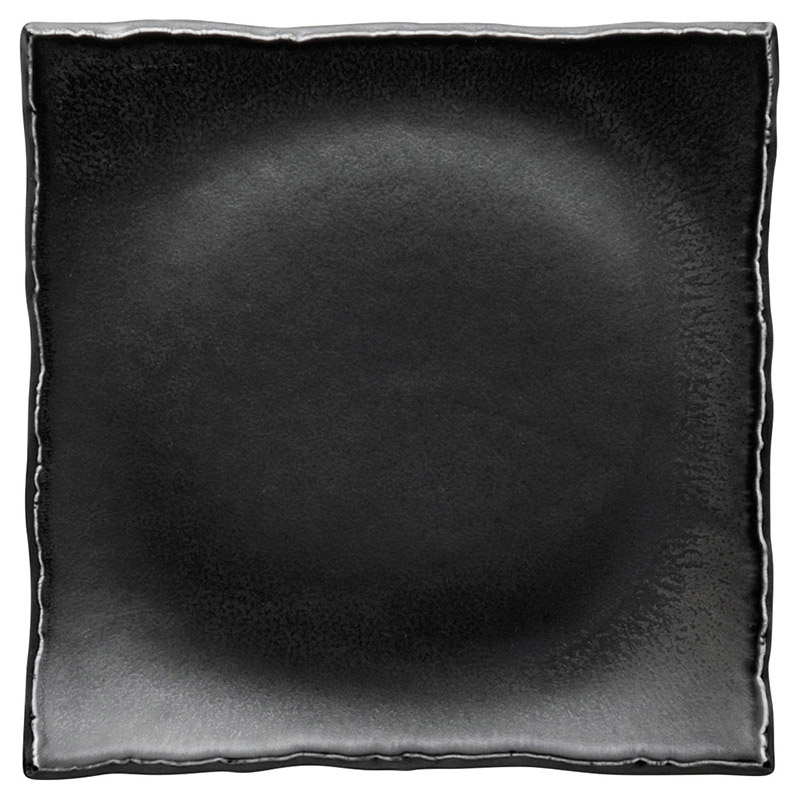 山万 58108-450 ちぎり黒スクエアー皿(中) 1個（ご注文単位1個）【直送品】