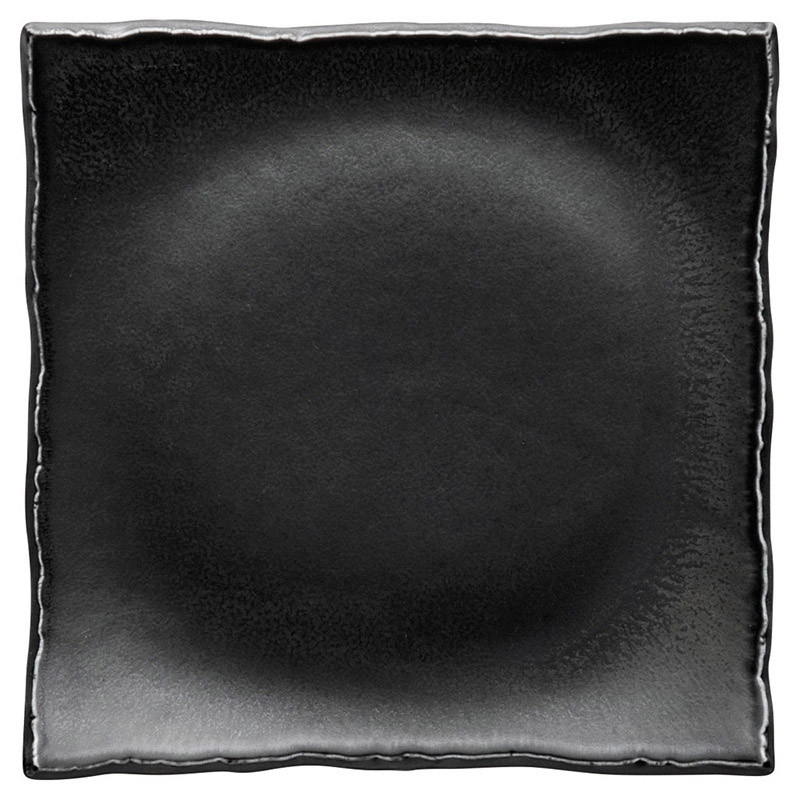 山万 58109-450 ちぎり黒スクエアー皿(大) 1個（ご注文単位1個）【直送品】