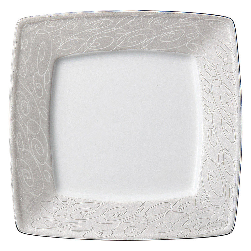 山万 58105-450 銀彩渦書き落し角皿 1個(ご注文単位1個)【直送品】