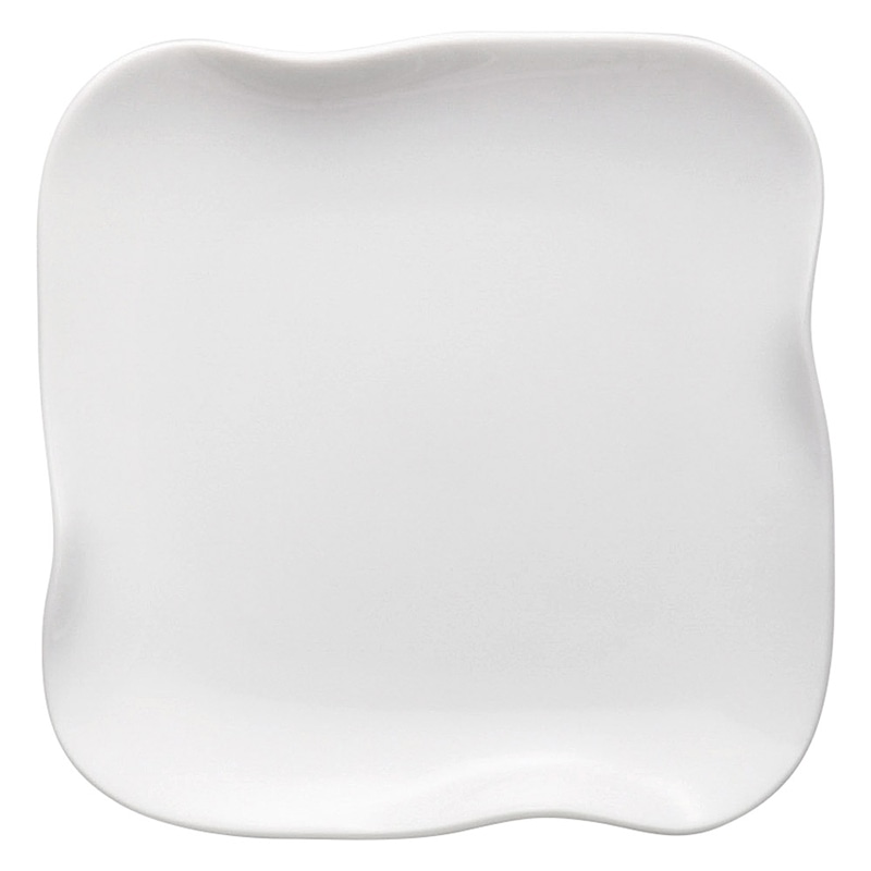 山万 58201-290 イルタ白磁14cmナデ角皿 1個（ご注文単位1個）【直送品】