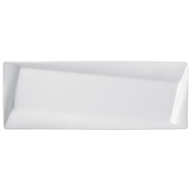 山万 58216-400 フレア(白磁33cm細長プラタ 1個（ご注文単位1個）【直送品】