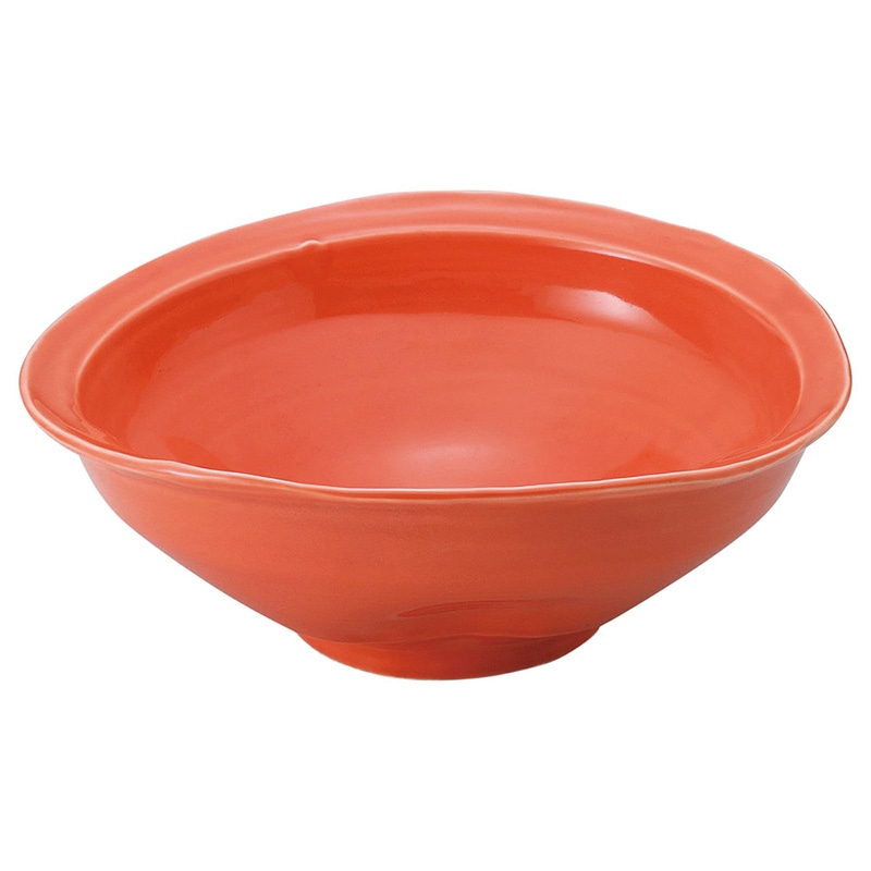 山万 58710-250 オレンジ釉7.5変型深鉢 1個(ご注文単位1個)【直送品】