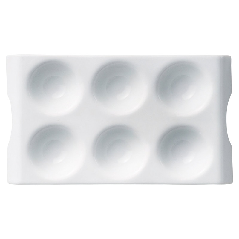 山万 59810-130 白磁ディンプルプレート6品 7 1個(ご注文単位1個)【直送品】