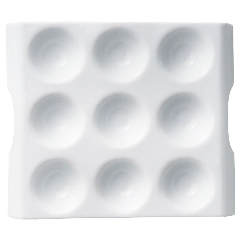 山万 59813-130 白磁ディンプルプレート9品 7 1個(ご注文単位1個)【直送品】