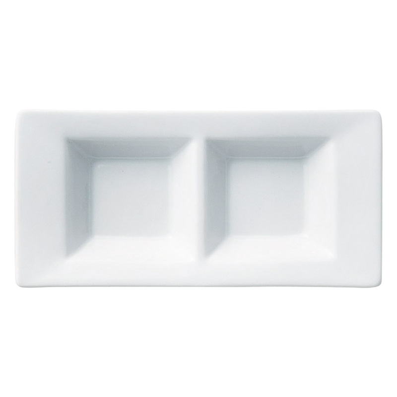 山万 59921-470 アペクス白 二つ仕切皿 1個（ご注文単位1個）【直送品】