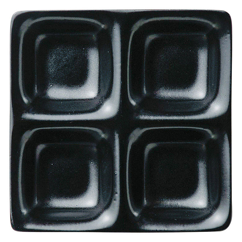 山万 60011-310 いぶし天目コワケ4品皿 1個（ご注文単位1個）【直送品】