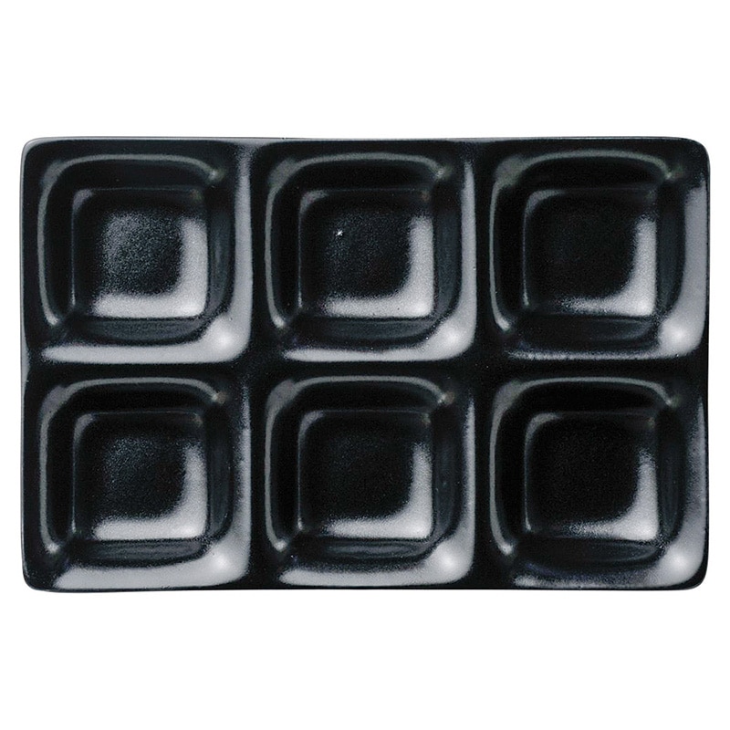 山万 60012-310 いぶし天目コワケ6品皿 1個（ご注文単位1個）【直送品】