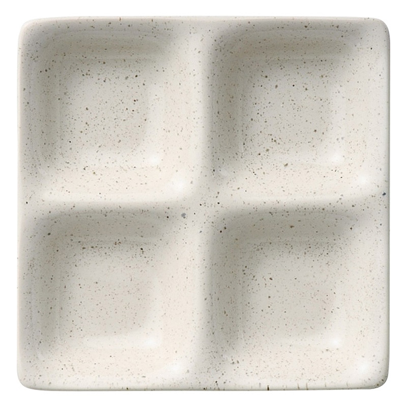 山万 60013-310 白うのふコワケ4品皿 1個（ご注文単位1個）【直送品】