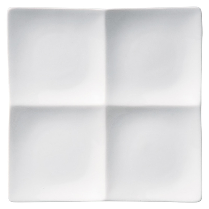 山万 60017-470 アペクス角皿4P /WH 1個（ご注文単位1個）【直送品】