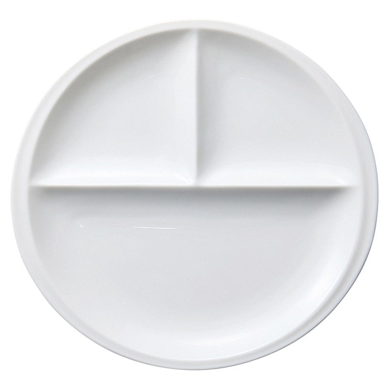 山万 59819-020 チット白三つ仕切皿 丸 1個（ご注文単位1個）【直送品】