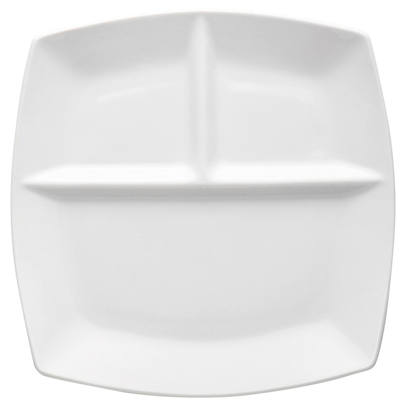 山万 59818-020 チット白三つ仕切皿 角 1個（ご注文単位1個）【直送品】