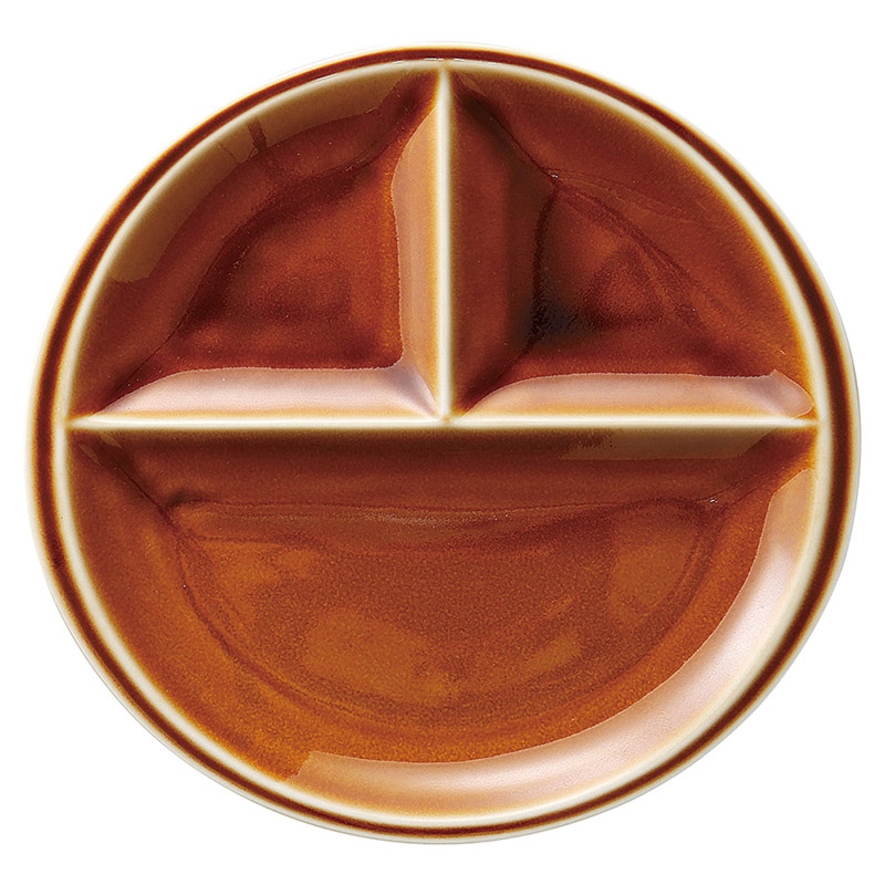 山万 59817-020 チットアメ三つ仕切皿 丸 1個（ご注文単位1個）【直送品】