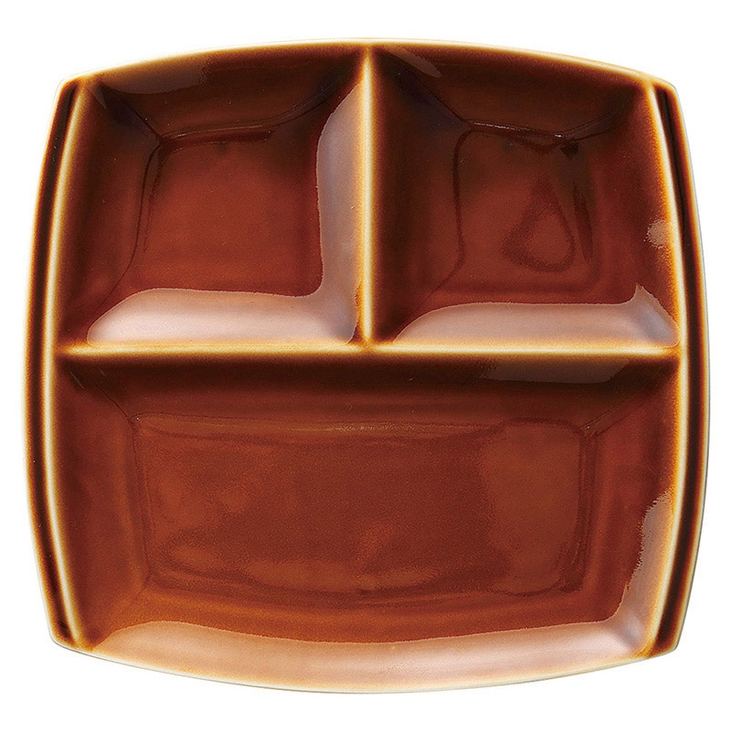 山万 59816-020 チットアメ三つ仕切皿 角 1個（ご注文単位1個）【直送品】