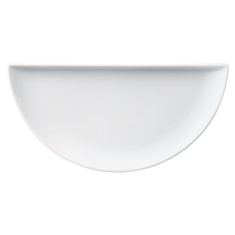 山万 58529-130 白磁半月皿(701039) 1個(ご注文単位1個)【直送品】