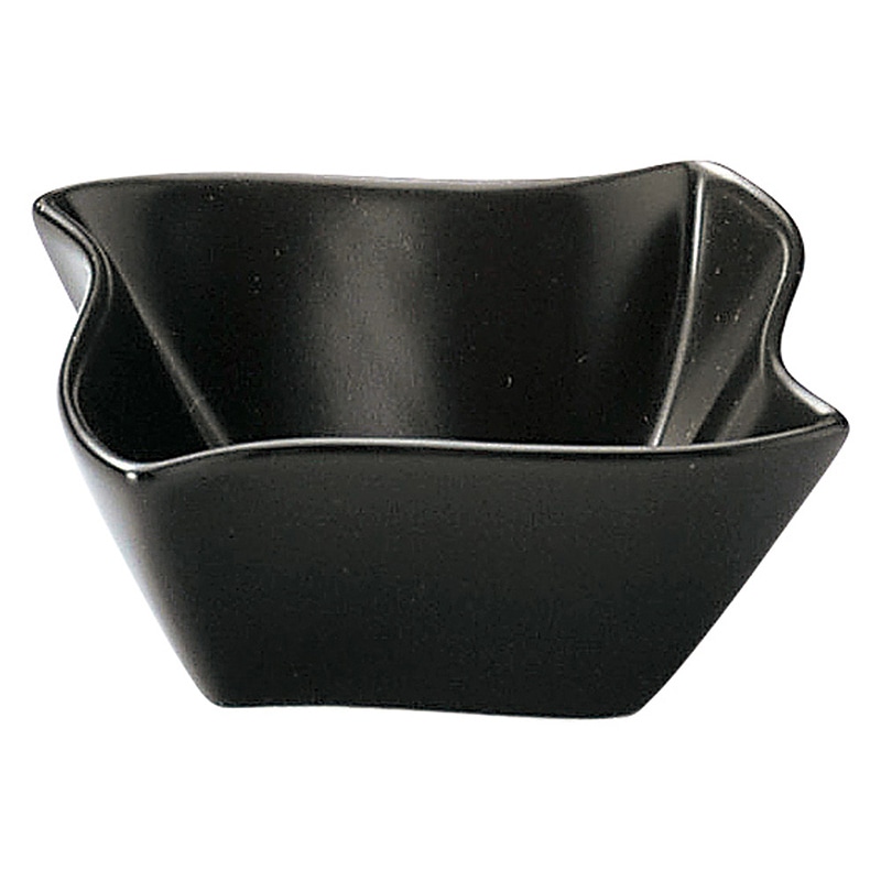 山万 63918-470 ブランシェ(3) 黒 波型小鉢 1個（ご注文単位1個）【直送品】