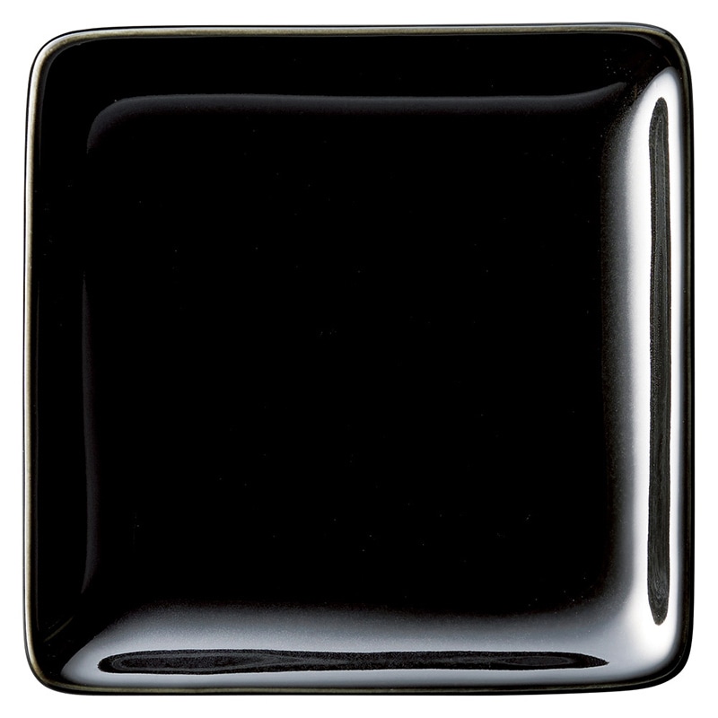 山万 64076-570 ノンスタイル 黒15cm正角皿 1個（ご注文単位1個）【直送品】