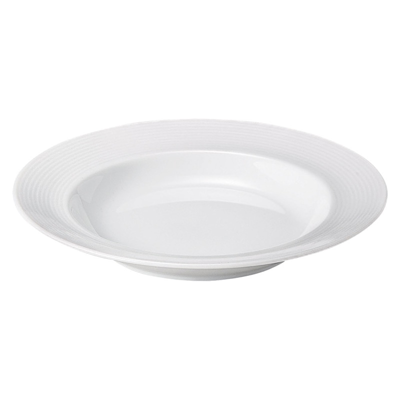 山万 64039-400 アローネ 白磁 23cmリムス 1個（ご注文単位1個）【直送品】