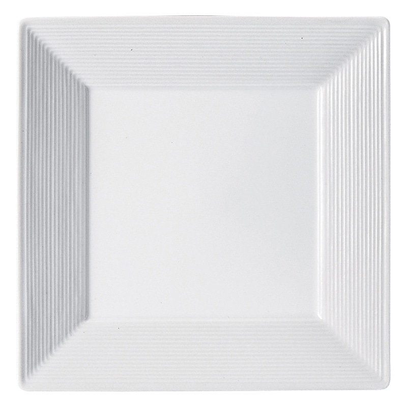 山万 64041-400 アローネ 白磁 21cmスクエ 1個（ご注文単位1個）【直送品】