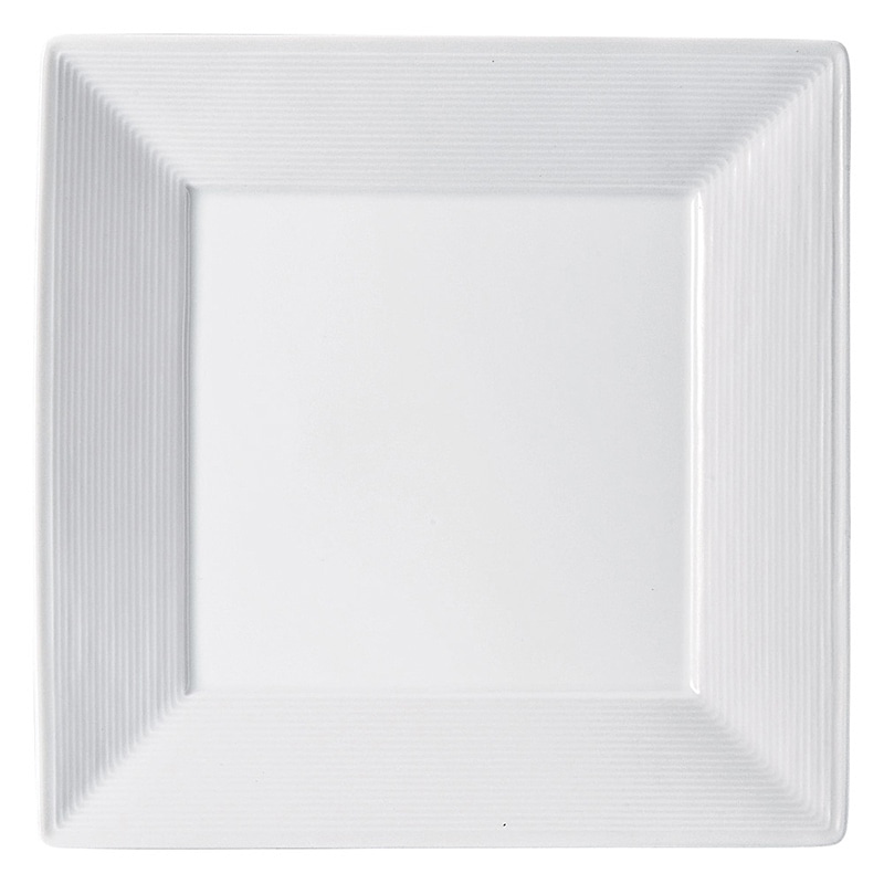 山万 64042-400 アローネ 白磁 26cmスクエ 1個（ご注文単位1個）【直送品】
