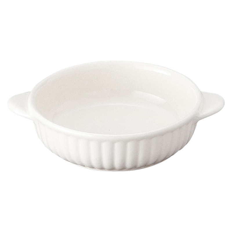 山万 64305-650 乳白 丸グラタン(小) 1個(ご注文単位1個)【直送品】