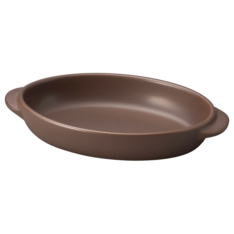 山万 64615-440 茶楕円グラタン大 1個（ご注文単位1個）【直送品】