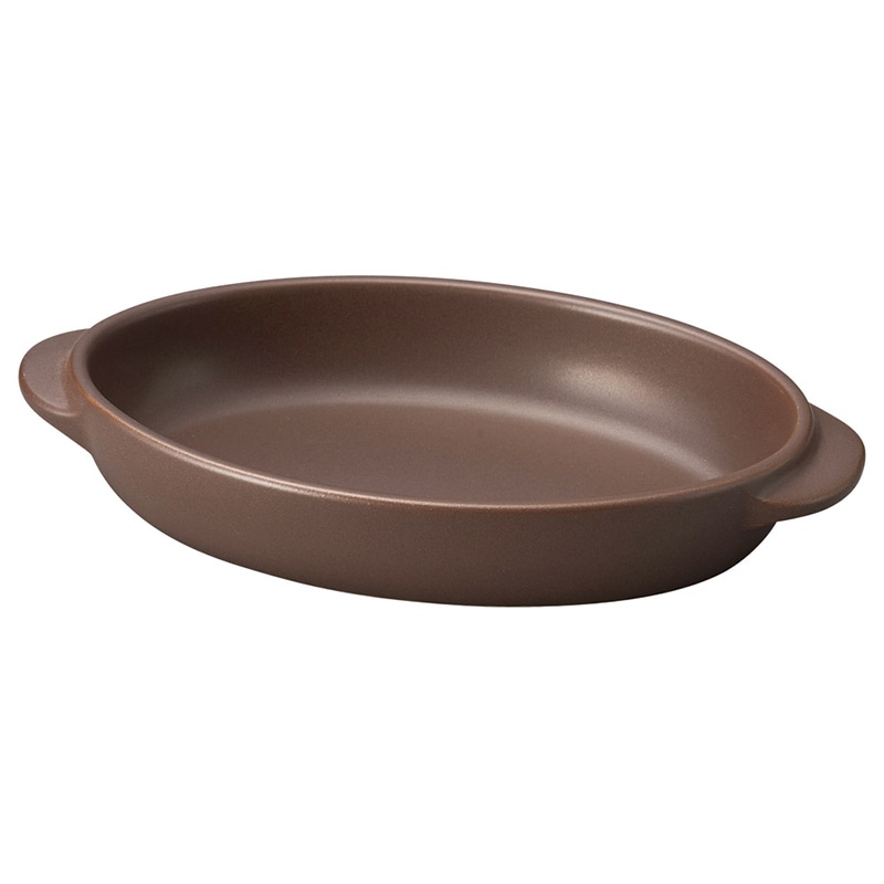 山万 64616-440 茶楕円グラタン小 1個（ご注文単位1個）【直送品】