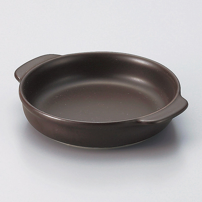 山万 64902-650 モノトーン丸グラタン 大 萬古 1個（ご注文単位1個）【直送品】