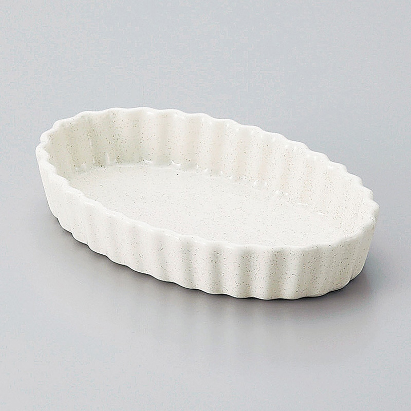 山万 64903-230 梨地楕円パイ皿(大) 1個（ご注文単位1個）【直送品】