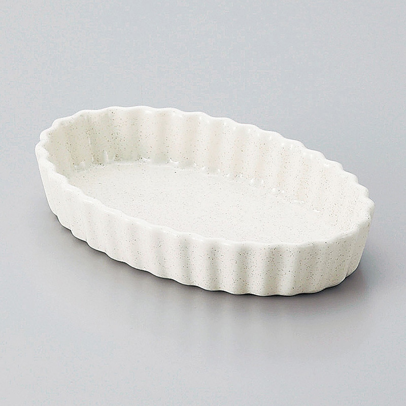 山万 64904-230 梨地楕円パイ皿(小) 1個（ご注文単位1個）【直送品】