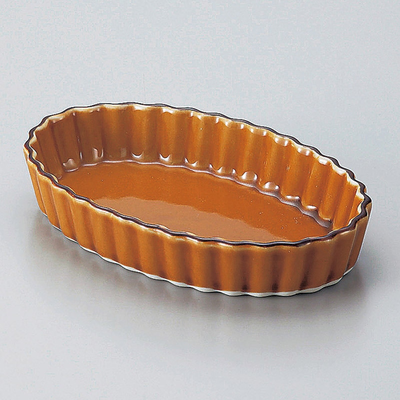 山万 64905-230 アメライン楕円パイ皿(大) 1個（ご注文単位1個）【直送品】