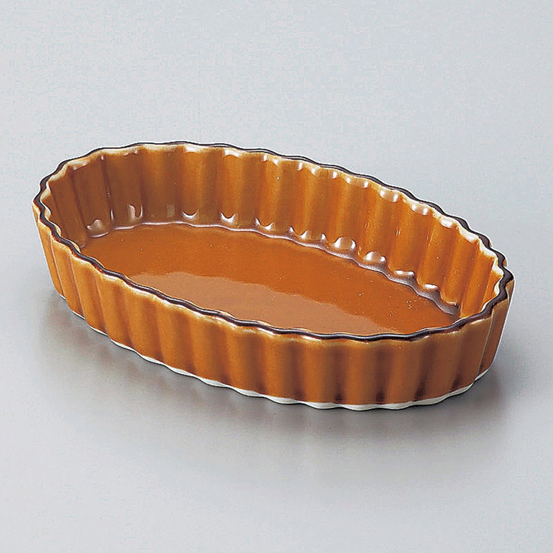 山万 64906-230 アメライン楕円パイ皿(小) 1個（ご注文単位1個）【直送品】
