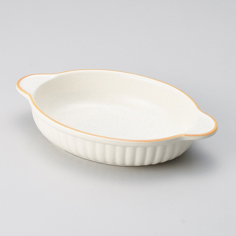 山万 64909-650 ORライン小判グラタン 萬古焼 1個（ご注文単位1個）【直送品】