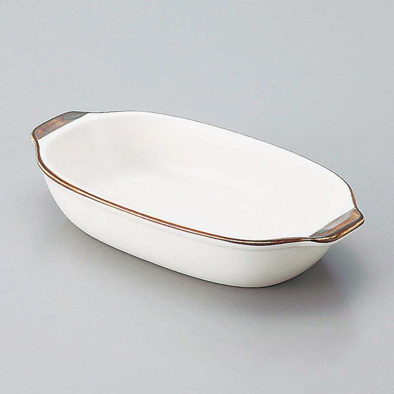 山万 64912-650 セミストン小判グラタン(萬古焼 1個（ご注文単位1個）【直送品】